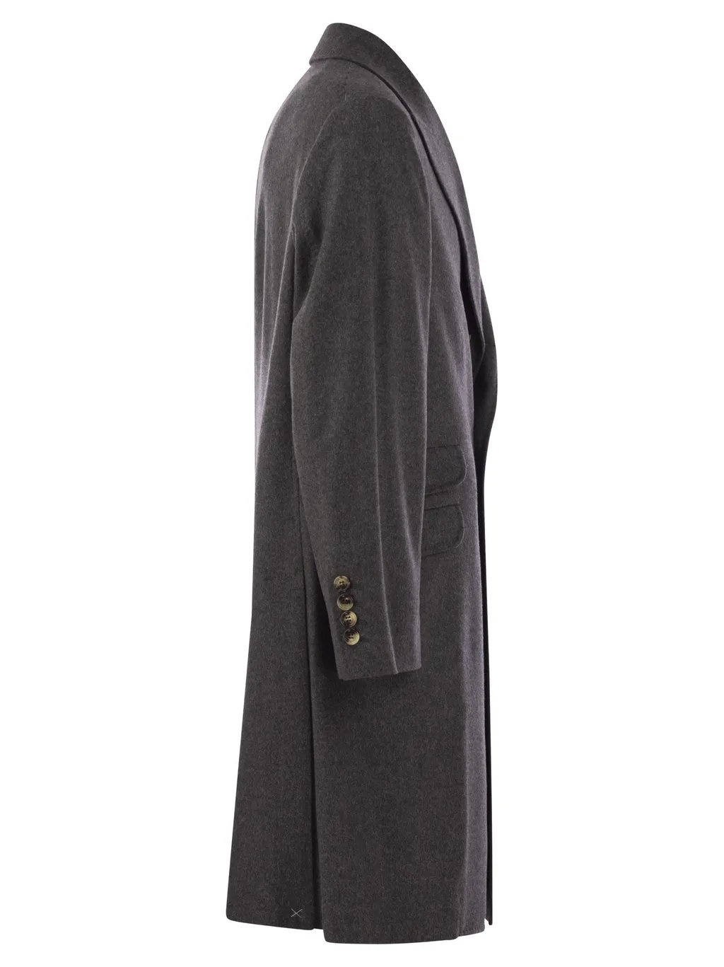 Button-Fastening Flap-Pocket Coat