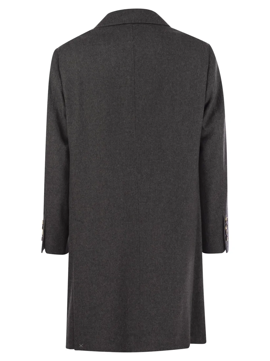 Button-Fastening Flap-Pocket Coat