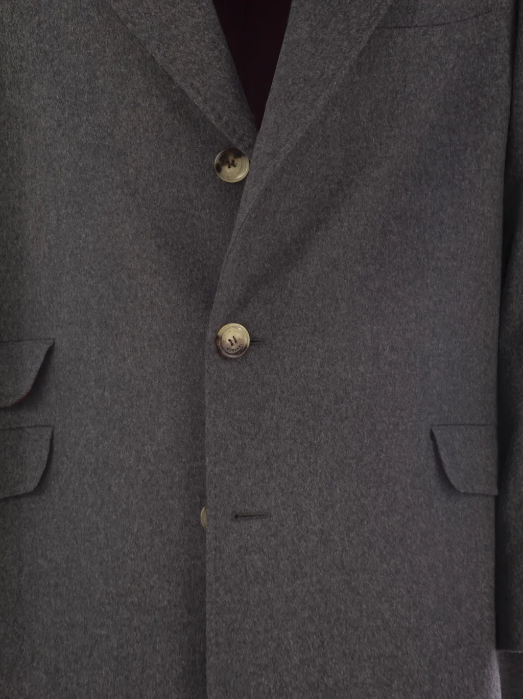 Button-Fastening Flap-Pocket Coat