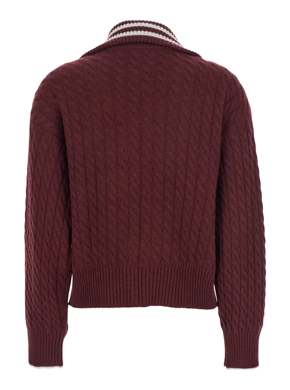 Logo Detailed Zip-Up Cardigan