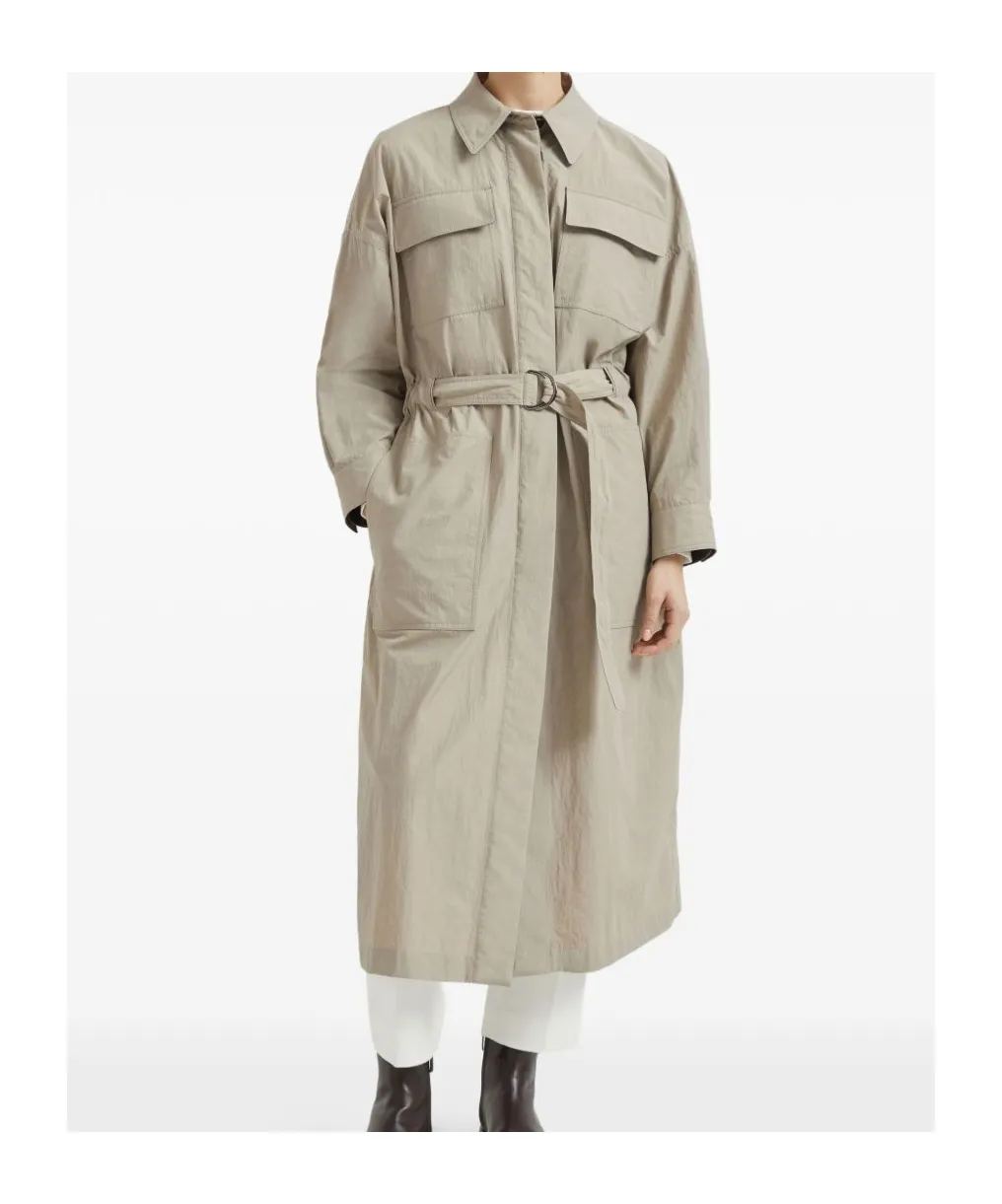Belted Pocketed Military Coat