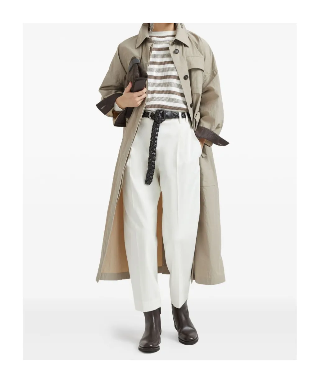 Belted Pocketed Military Coat