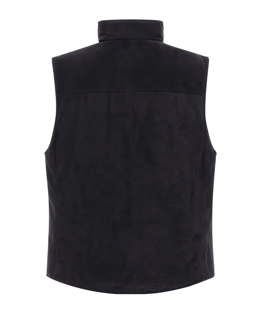 High-Neck Leather Vest