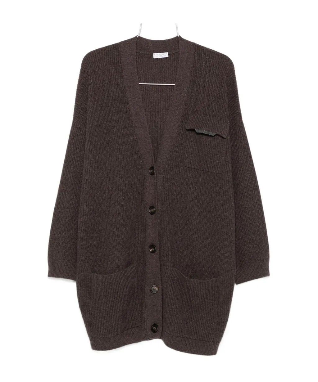 Ribbed Buttoned Cardigan