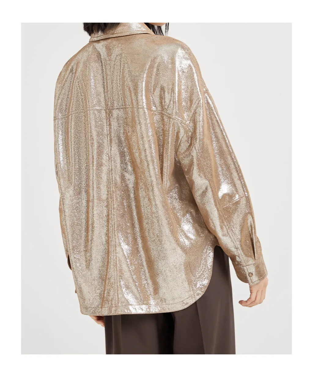 Long-Sleeved Leather Shirt