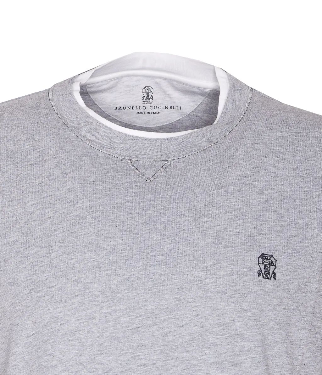 Logo Embroidered Layered T-Shirt