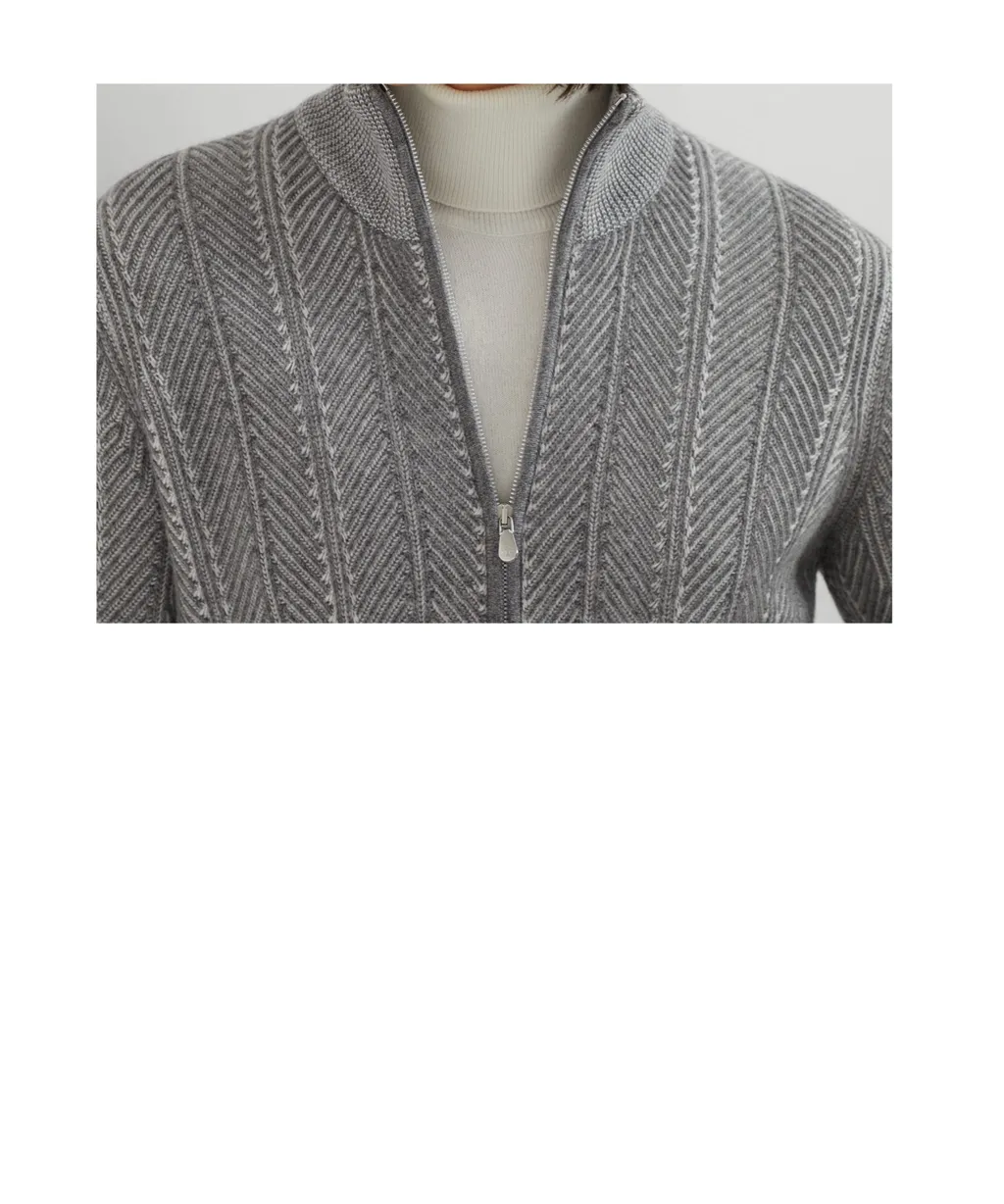 Long-Sleeved Zip-Up Cardigan