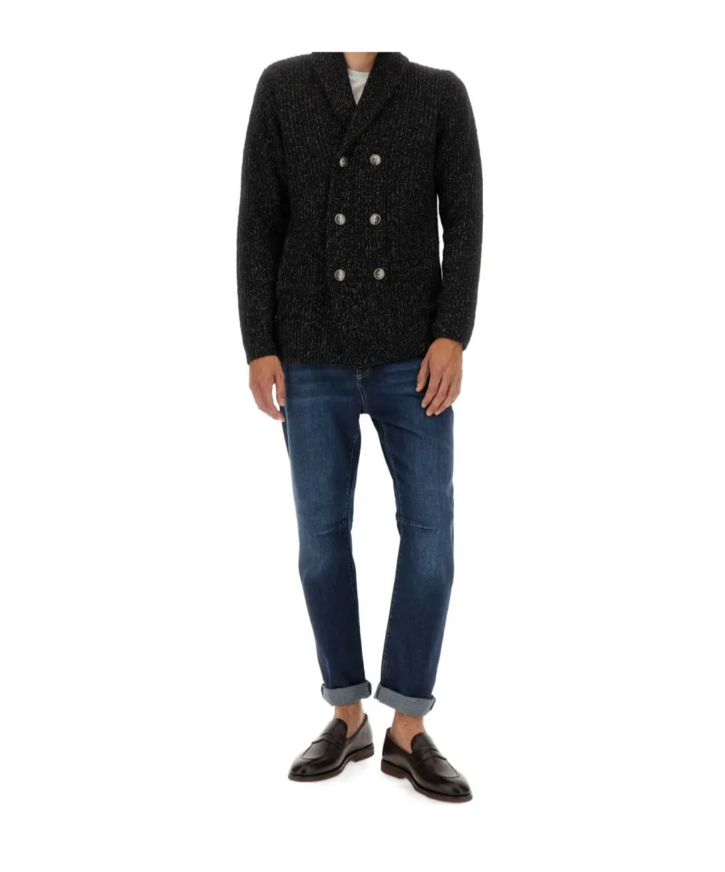 Long-Sleeved Double-Breasted Cardigan