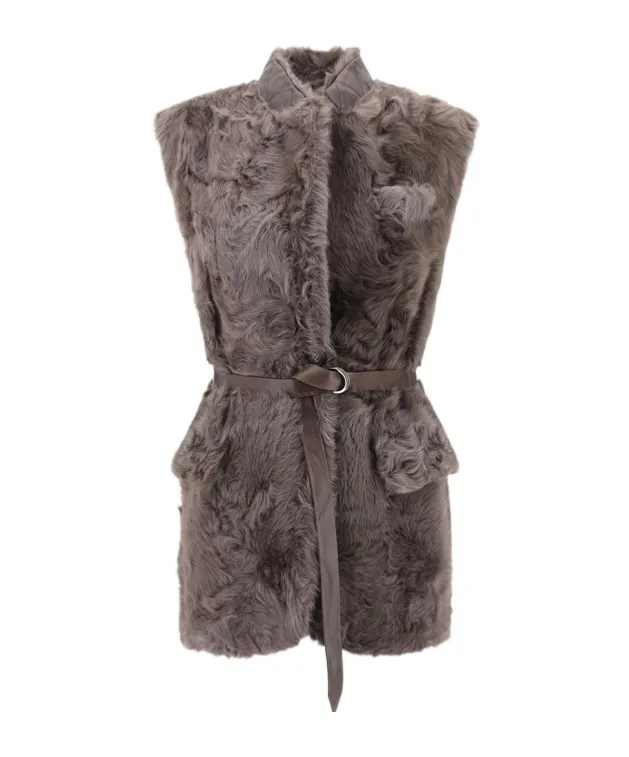 Shearling Belted Vest