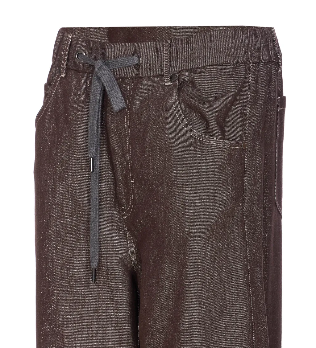 Drawstring Straight-Leg Trousers