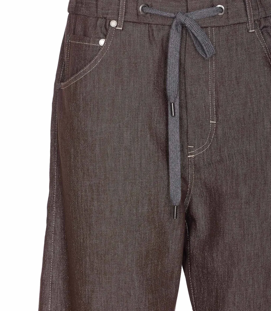 Drawstring Straight-Leg Trousers