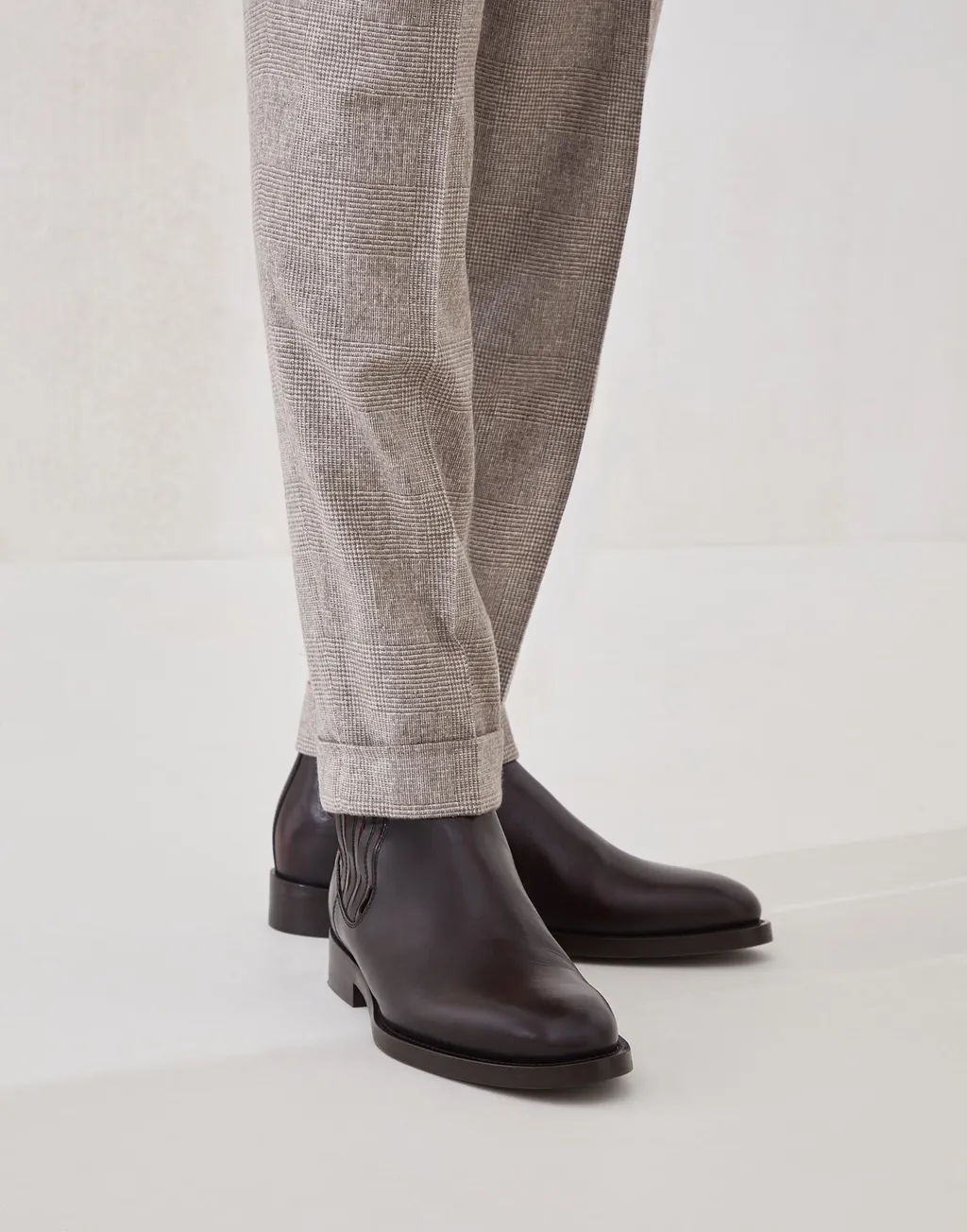 Burnished Leather Chelsea Boots