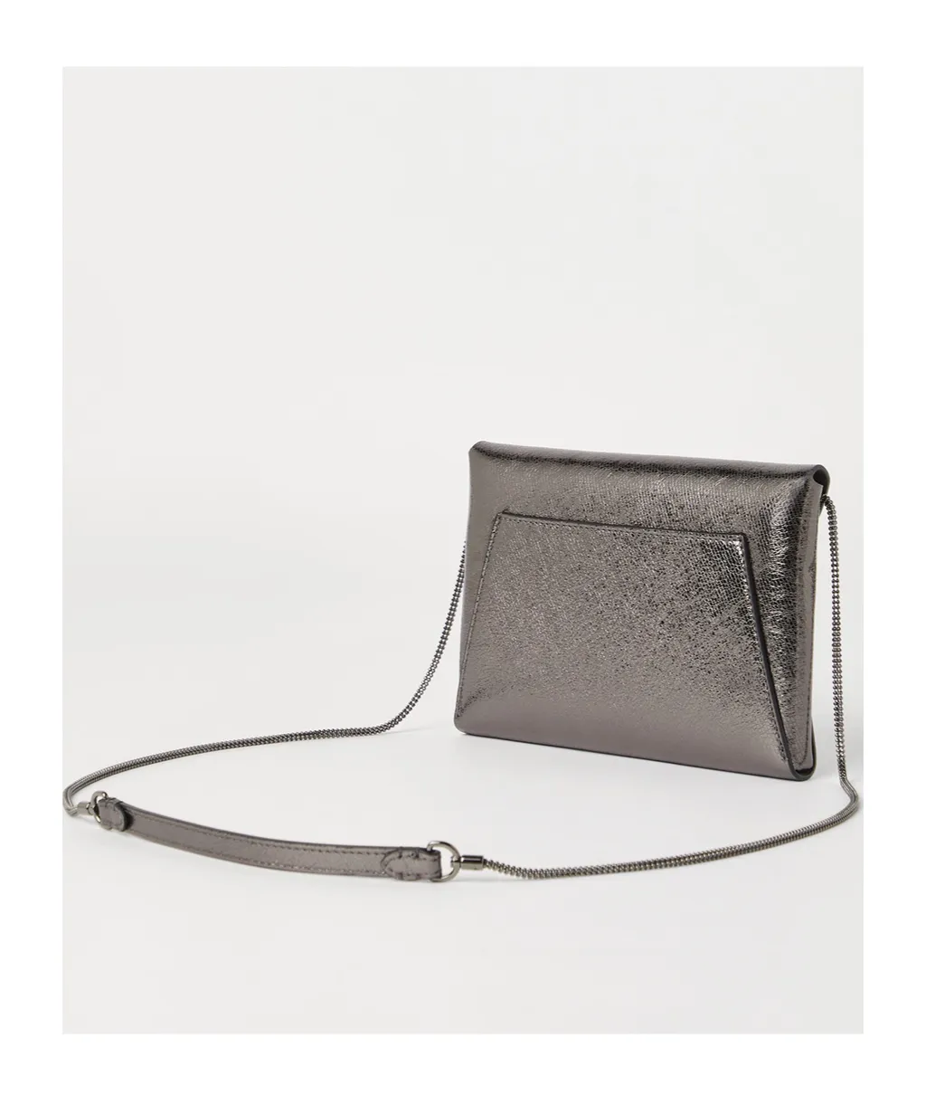 Metallic Flap Clutch Bag