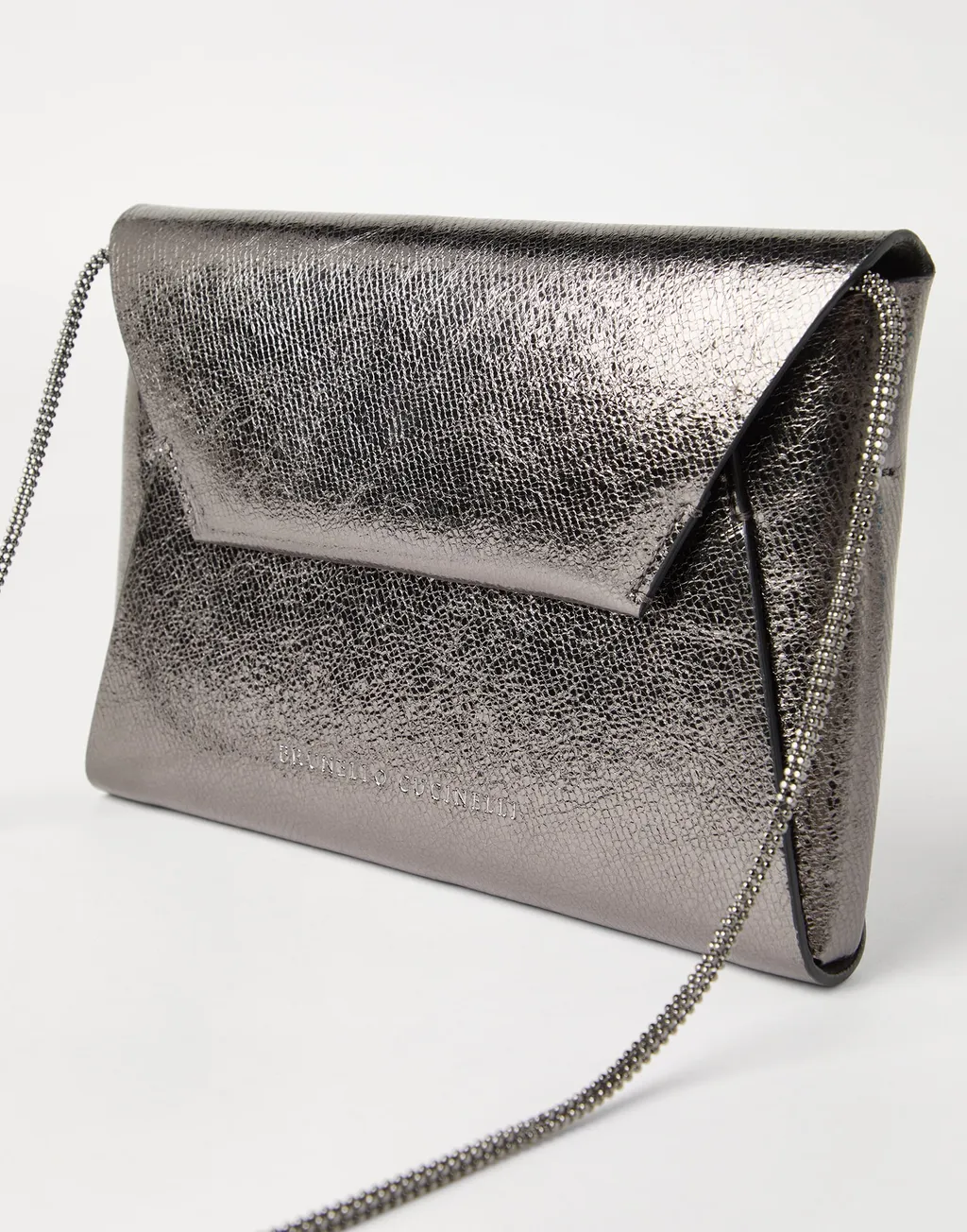 Metallic Flap Clutch Bag