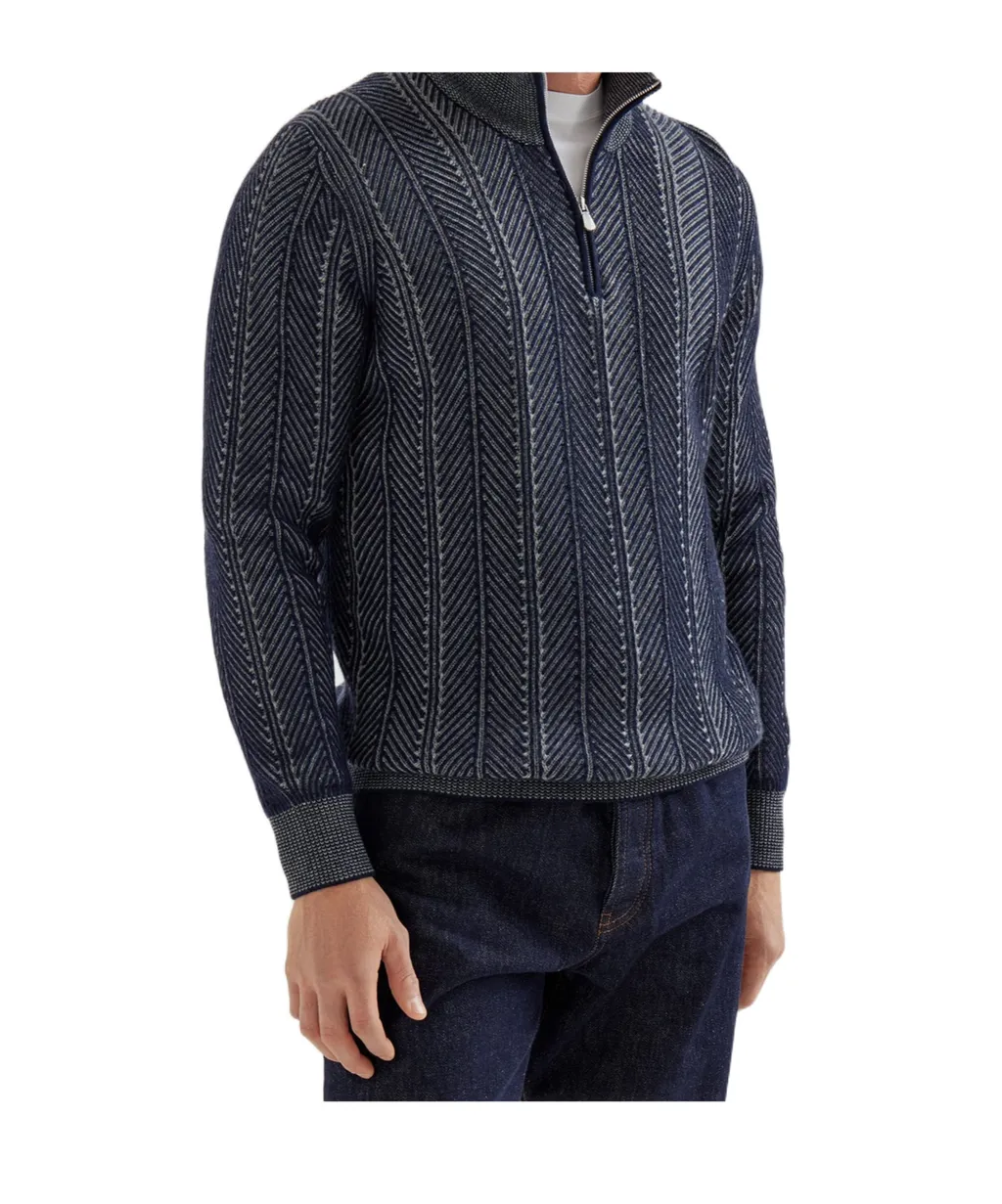 Cashmere Zip-Up Sweater