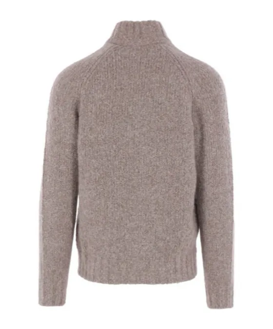 High Neck Zipped Cardigan