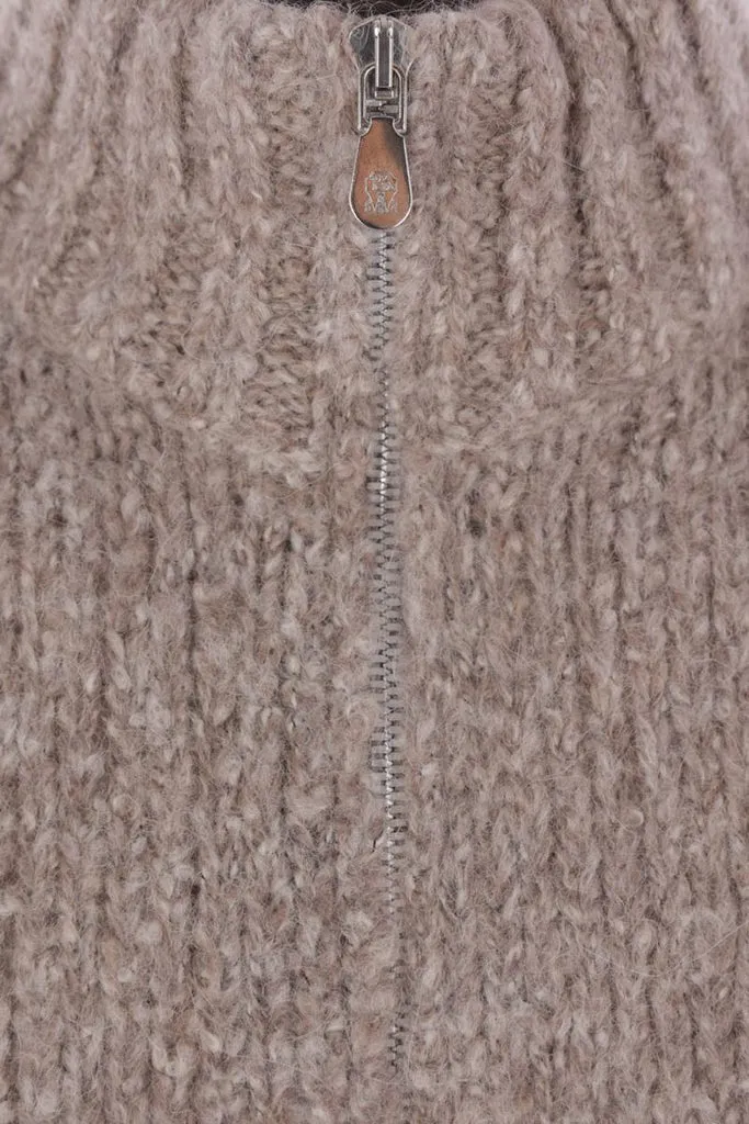 High Neck Zipped Cardigan