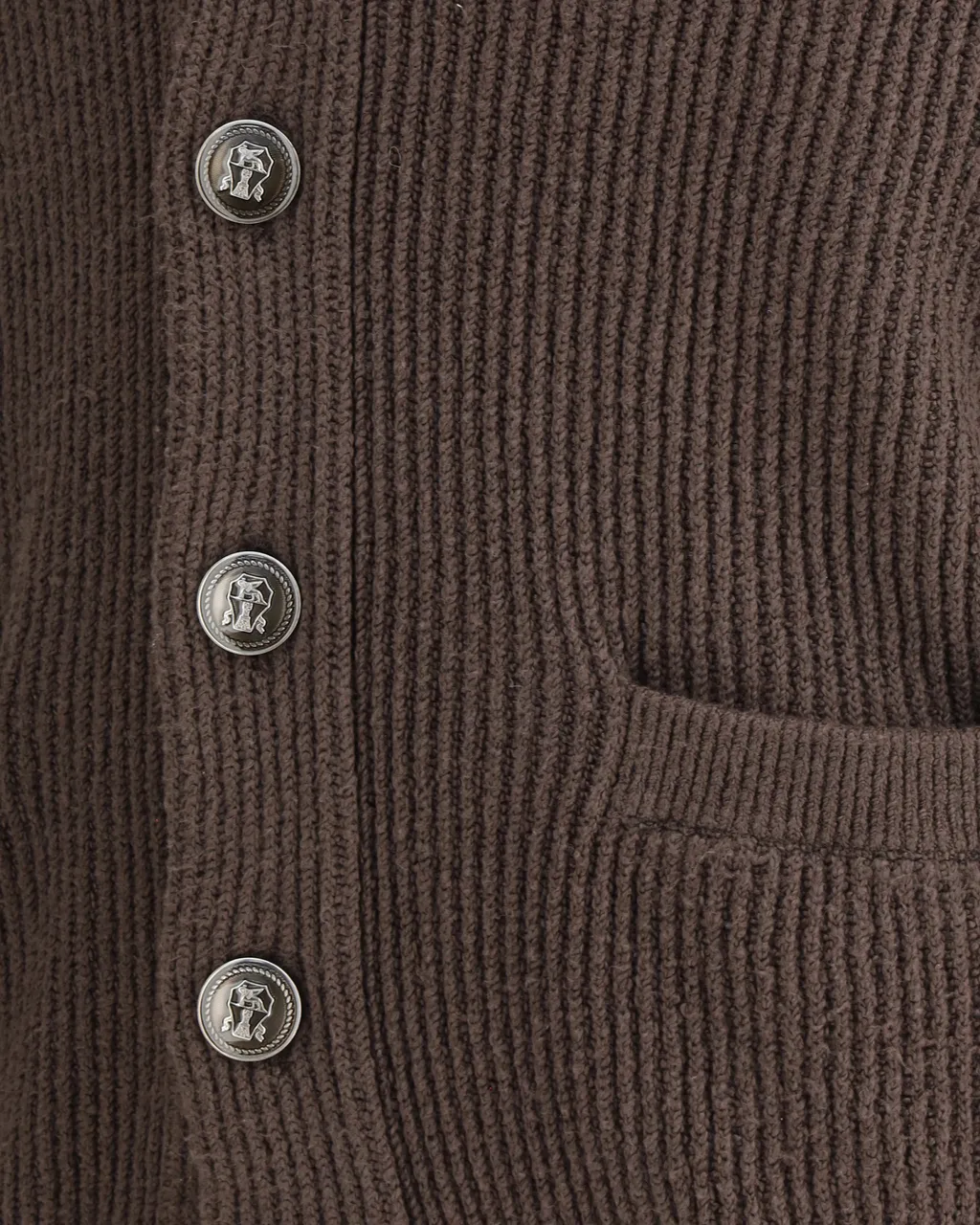 Long-Sleeved Ribbed Cardigan