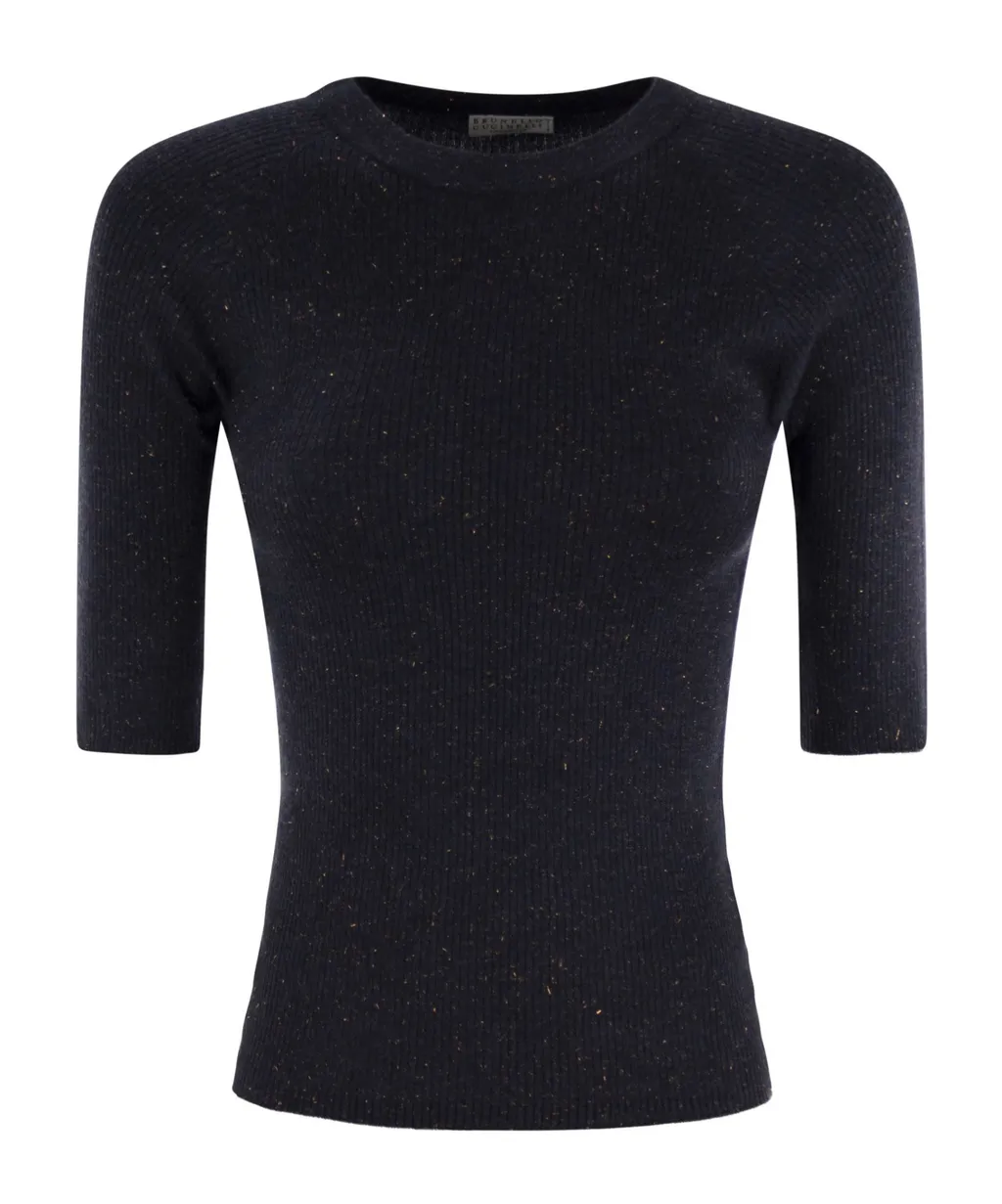 Sparkling Ribbed Cashmere Sweater