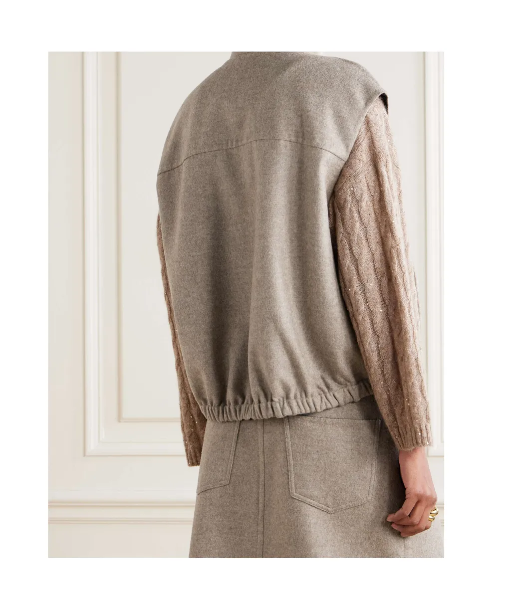 Virgin Wool Double-Cloth Vest