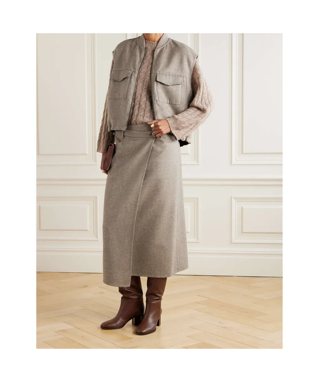 Virgin Wool Double-Cloth Vest