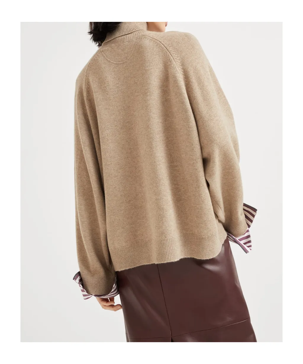 Roll Neck Stripe Detailed Sweater