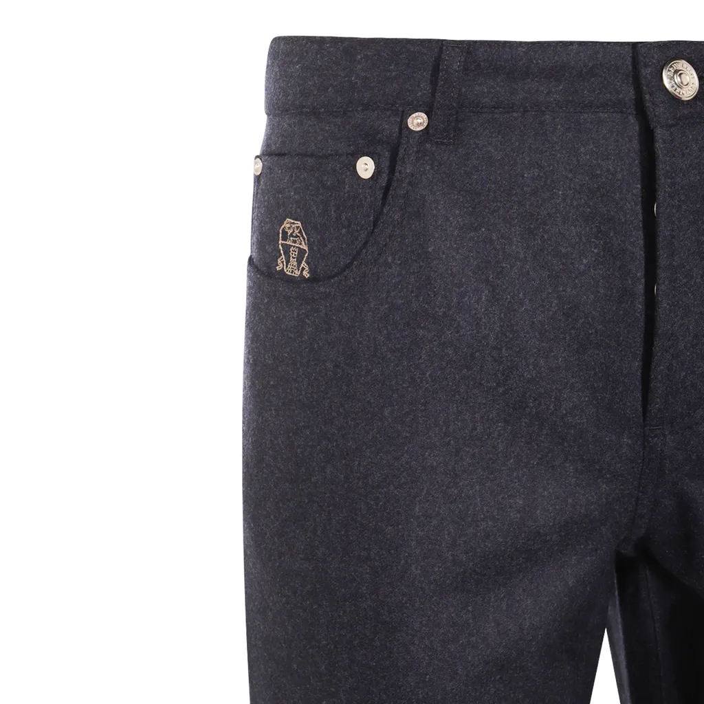 Logo Patch Tapered Leg Trousers