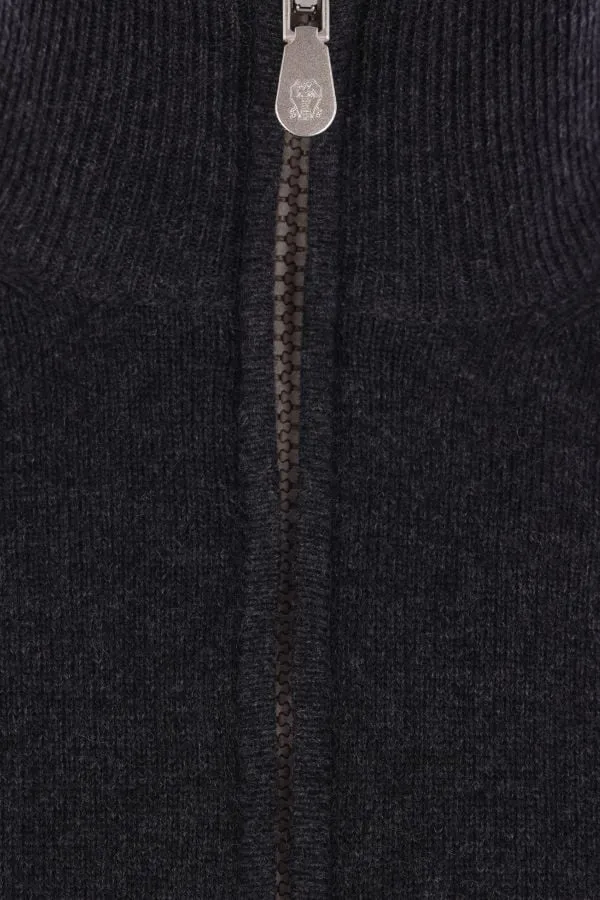 Funnel-Neck Knitted Polo Shirt