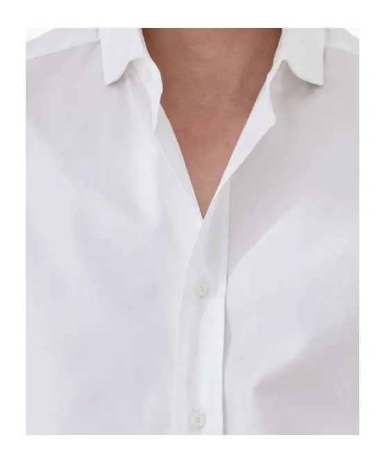 Button-Up Long-Sleeved Twill Shirt