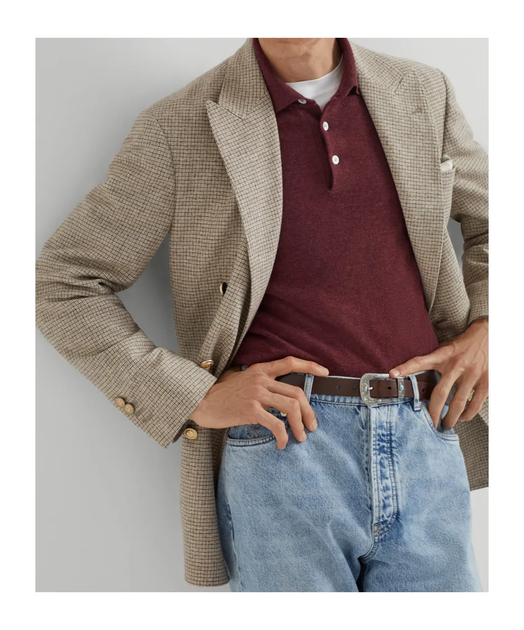 Long Sleeved Knitted Polo Shirt