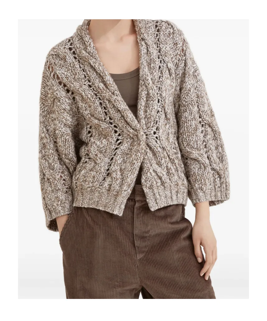 Wide Sleeved Knitted Cardigan