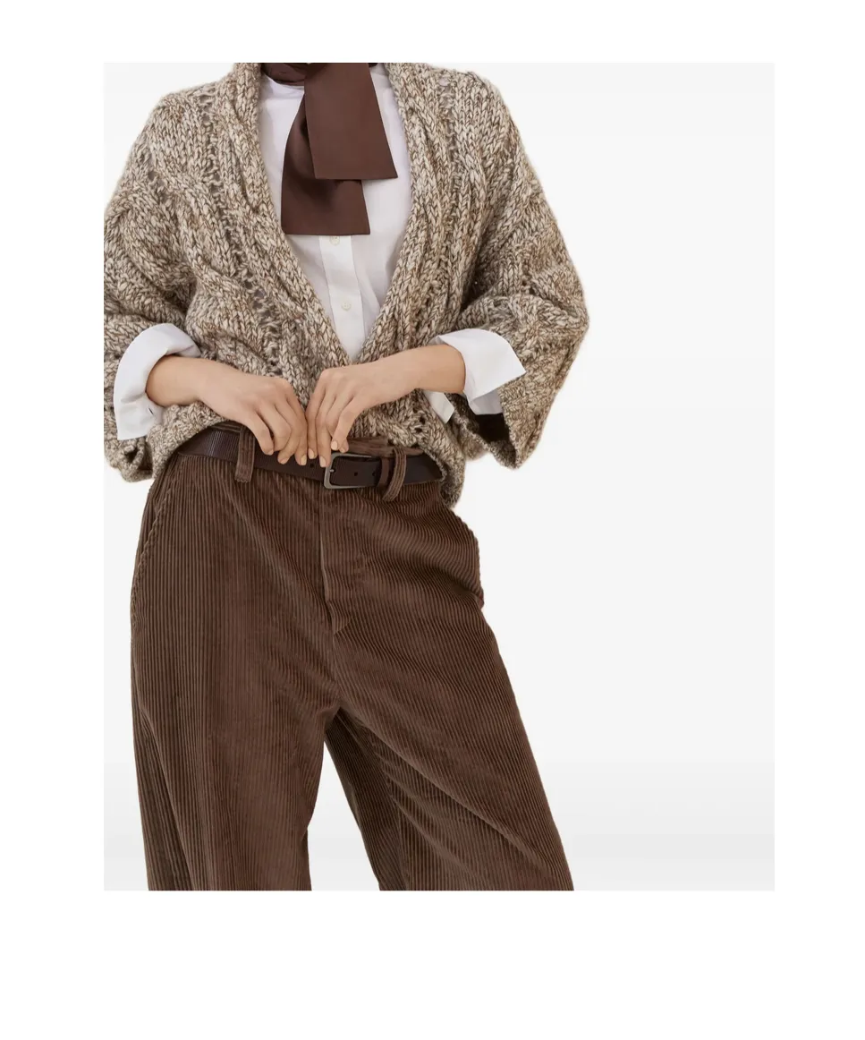 Wide Sleeved Knitted Cardigan