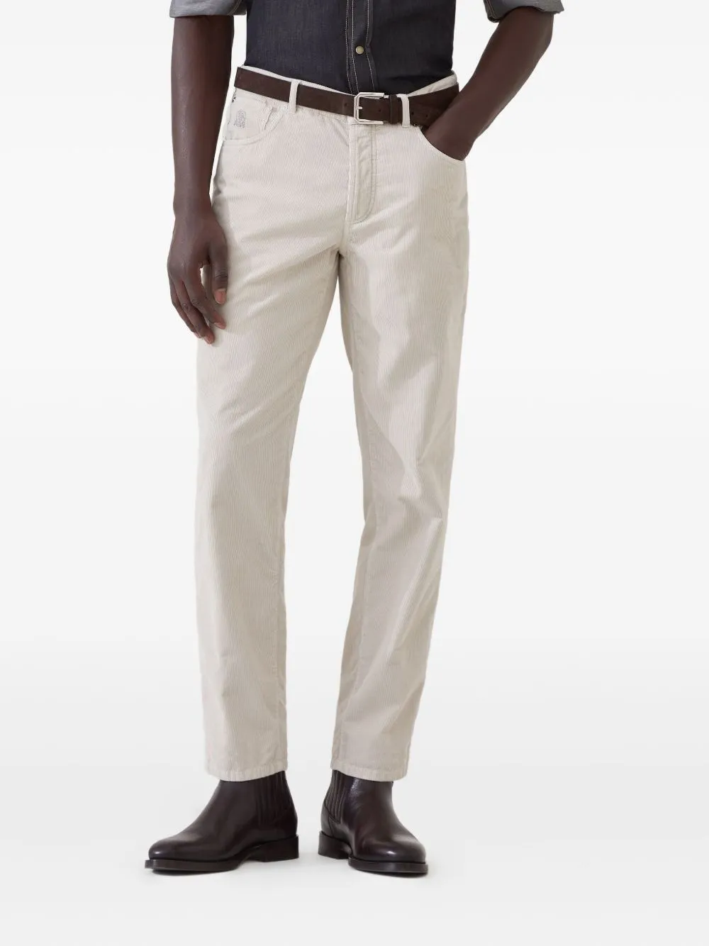 Logo Patch Straight-Leg Trousers
