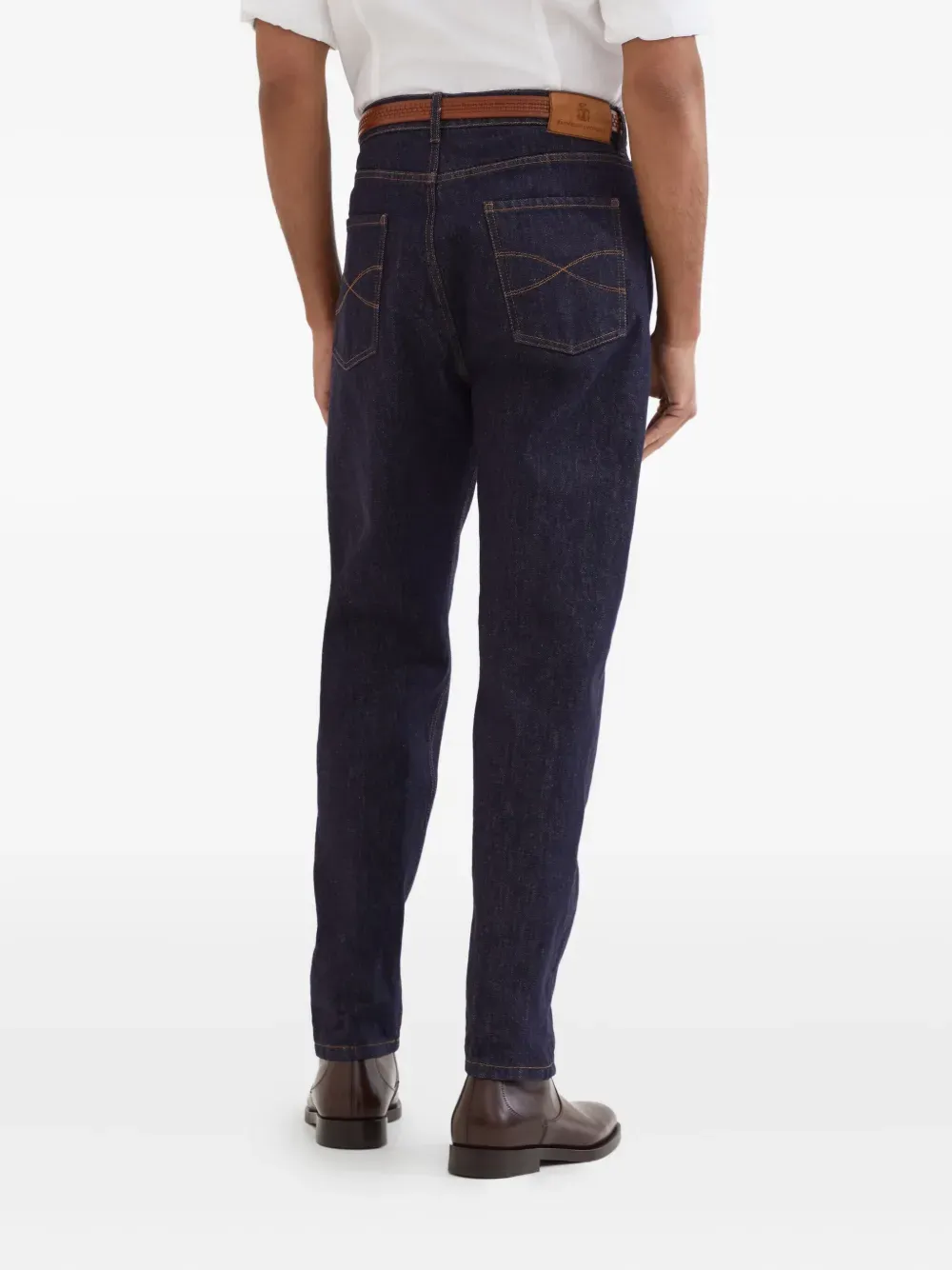 Logo Patch Tapered Jeans