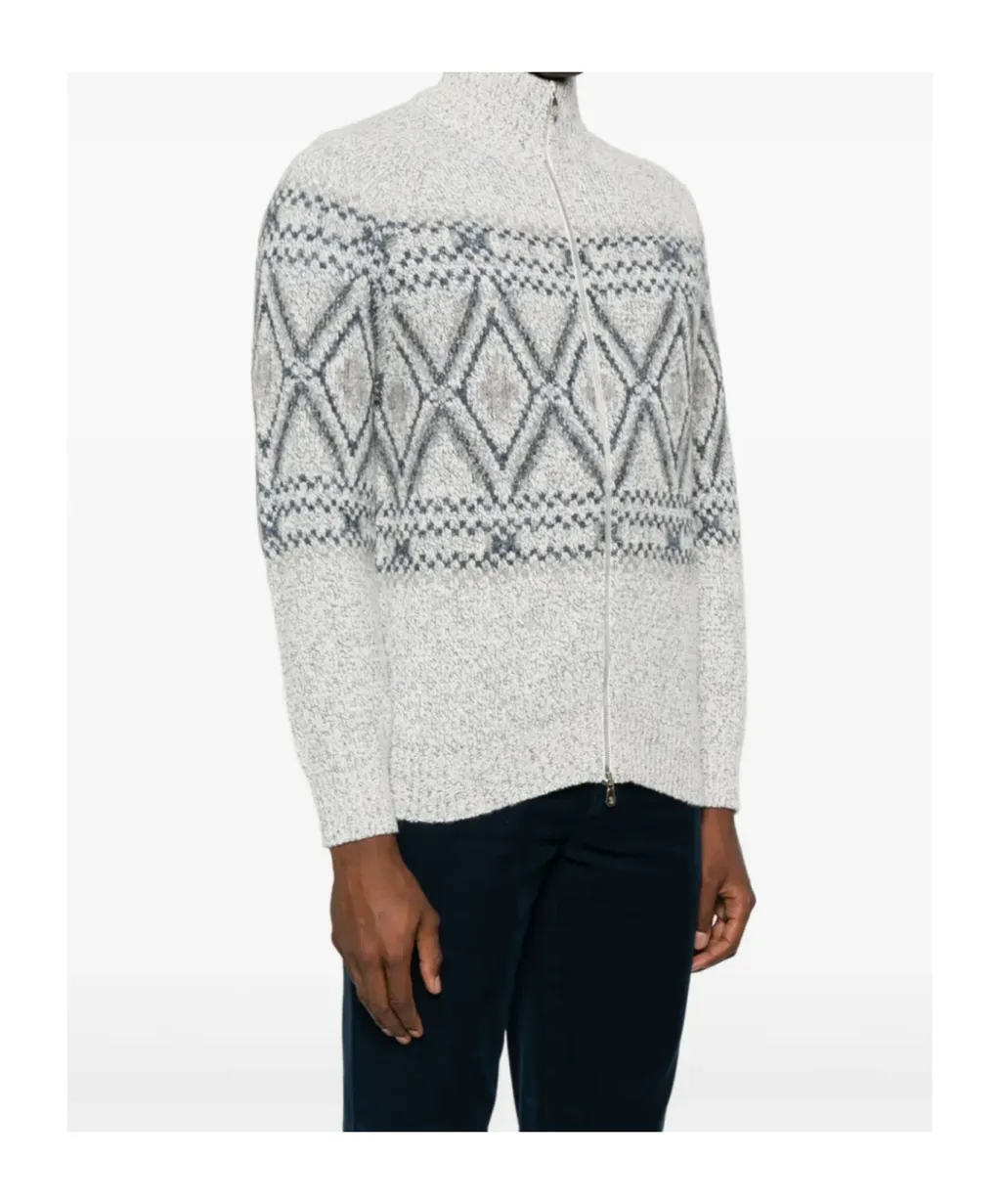 Patterned Intarsia Cardigan