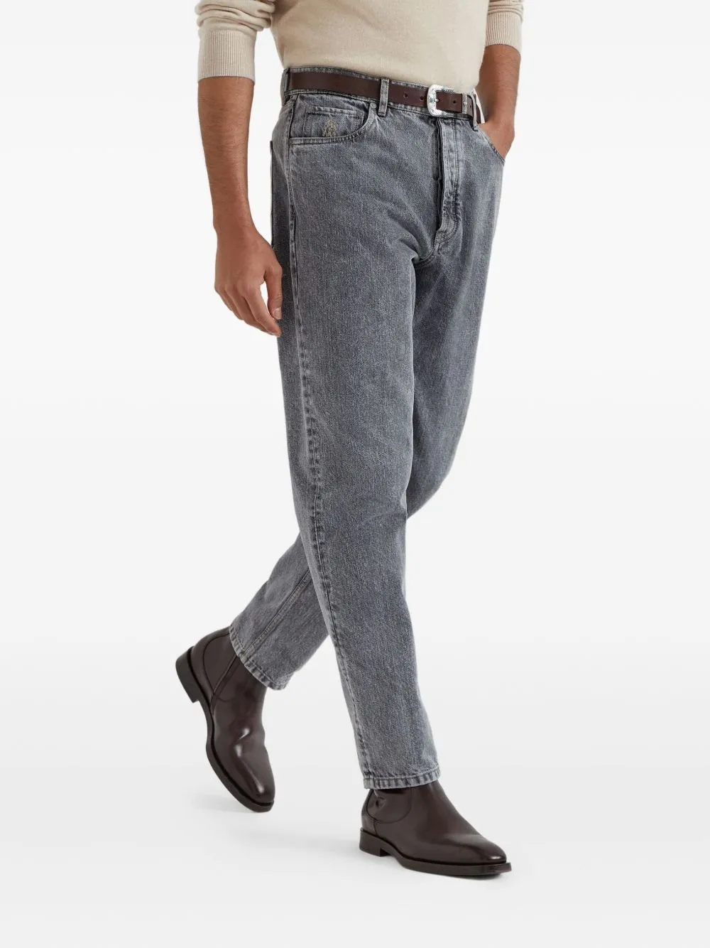 Logo Patch Straight-Leg Jeans