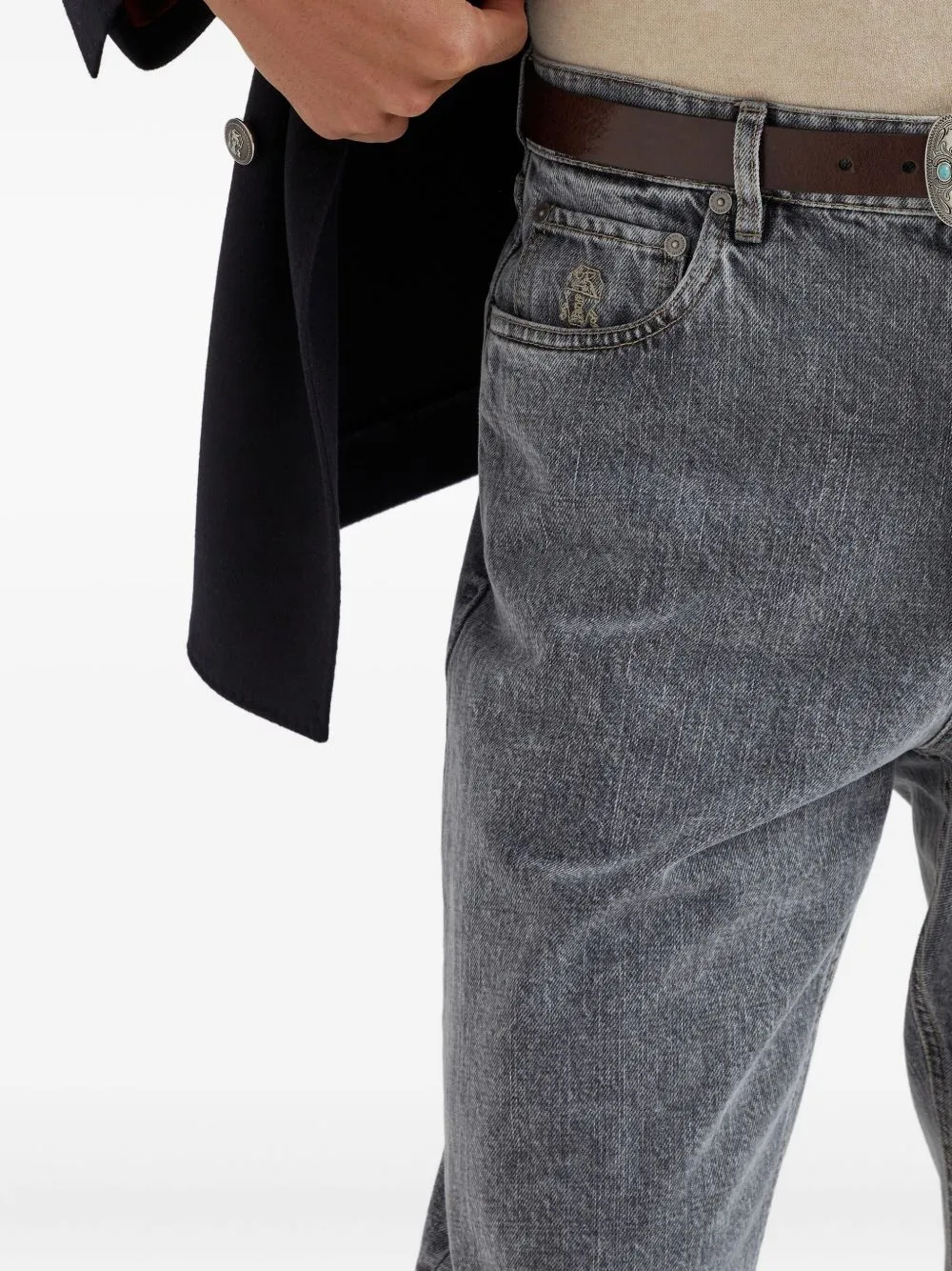 Logo Patch Straight-Leg Jeans