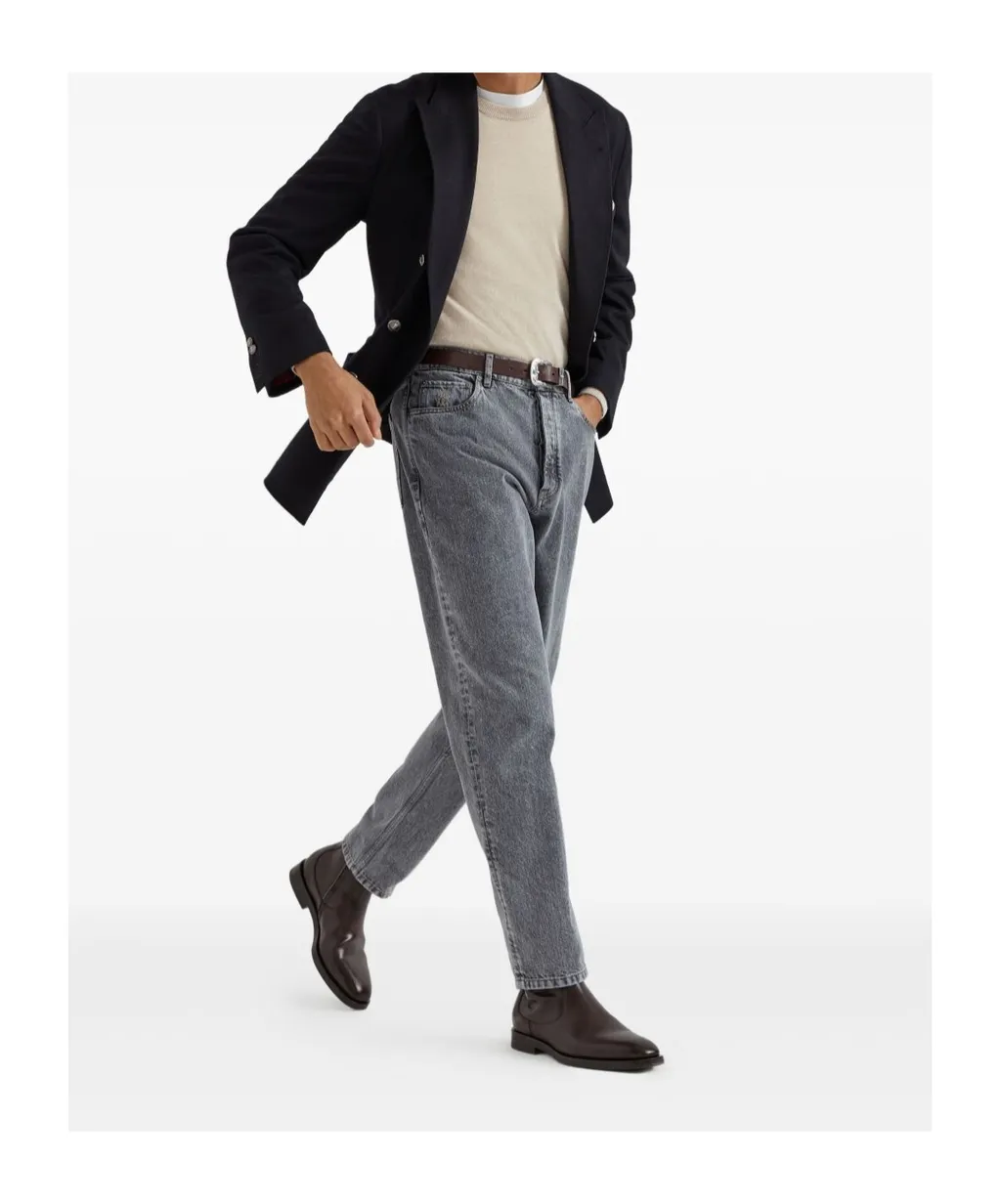 Logo Patch Straight-Leg Jeans