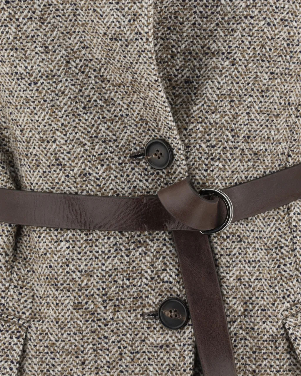 Flecked Belted Sleeveless Vest