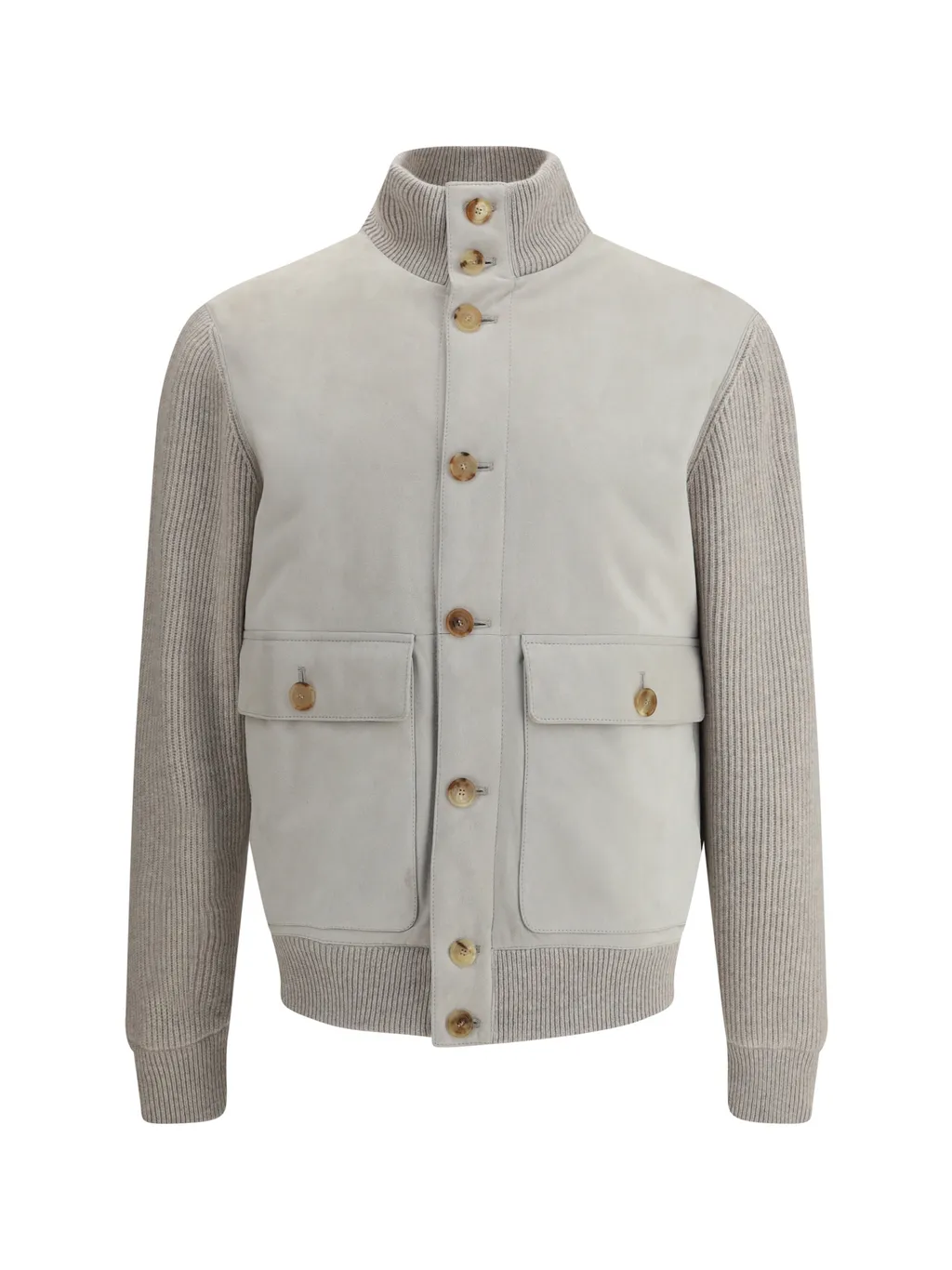 High-Neck Buttoned Jacket