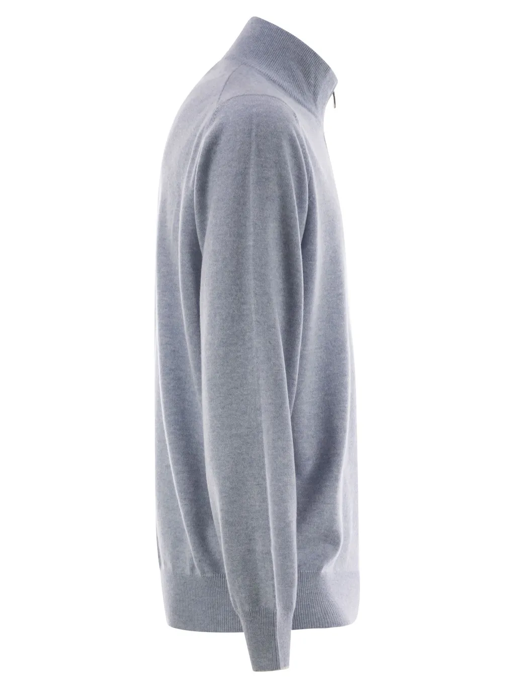 Funnel-Neck Knitted Polo Shirt