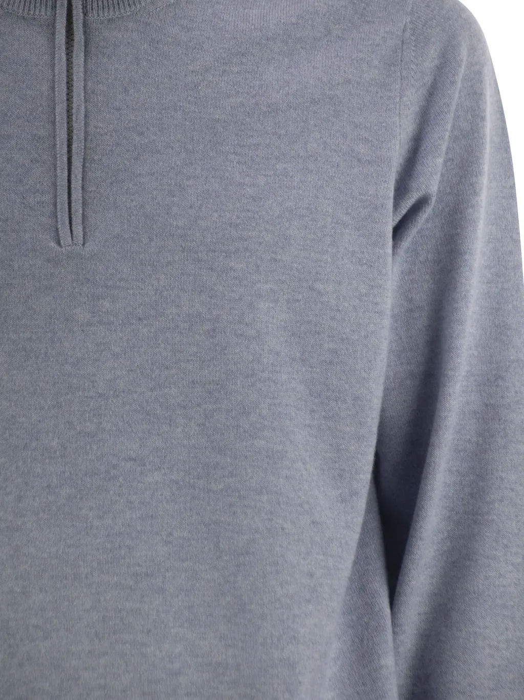 Funnel-Neck Knitted Polo Shirt