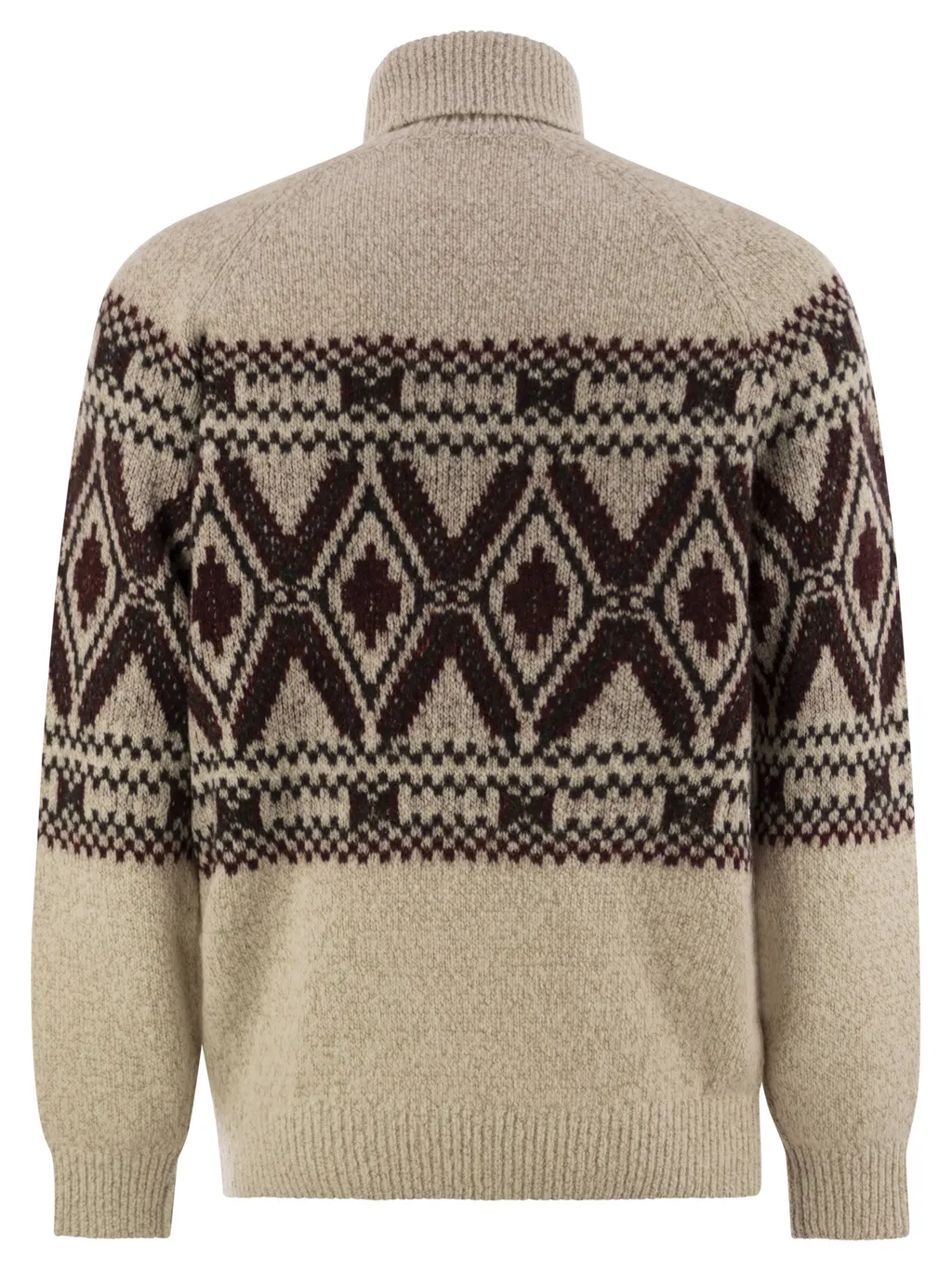 Geometric Jacquard Turtleneck Jumper