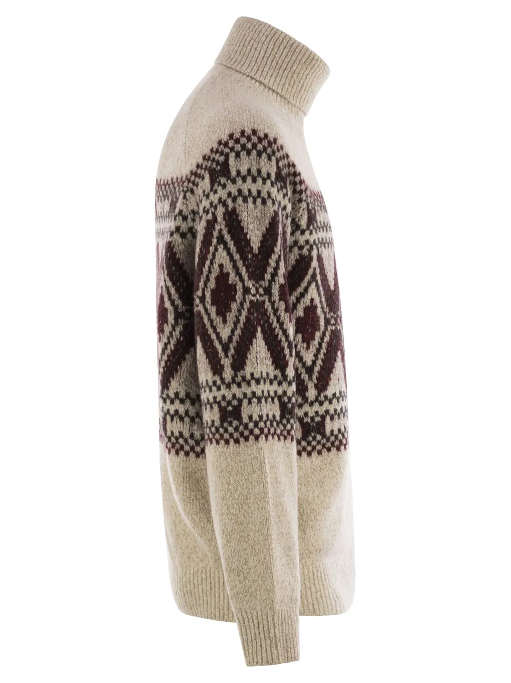 Geometric Jacquard Turtleneck Jumper