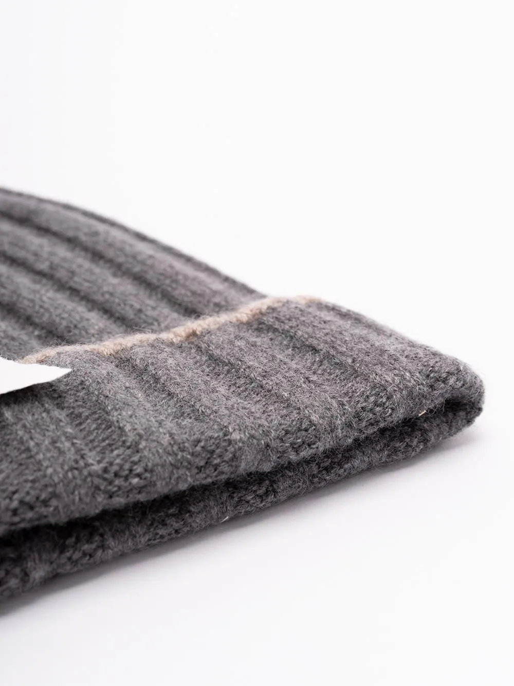 Turn-Up Brim Ribbed Beanie