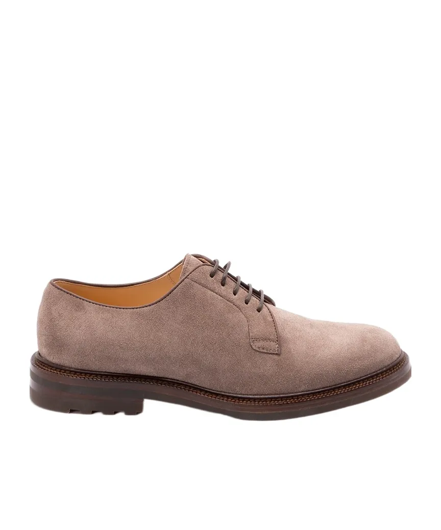Suede Lace-Up Derby Shoes