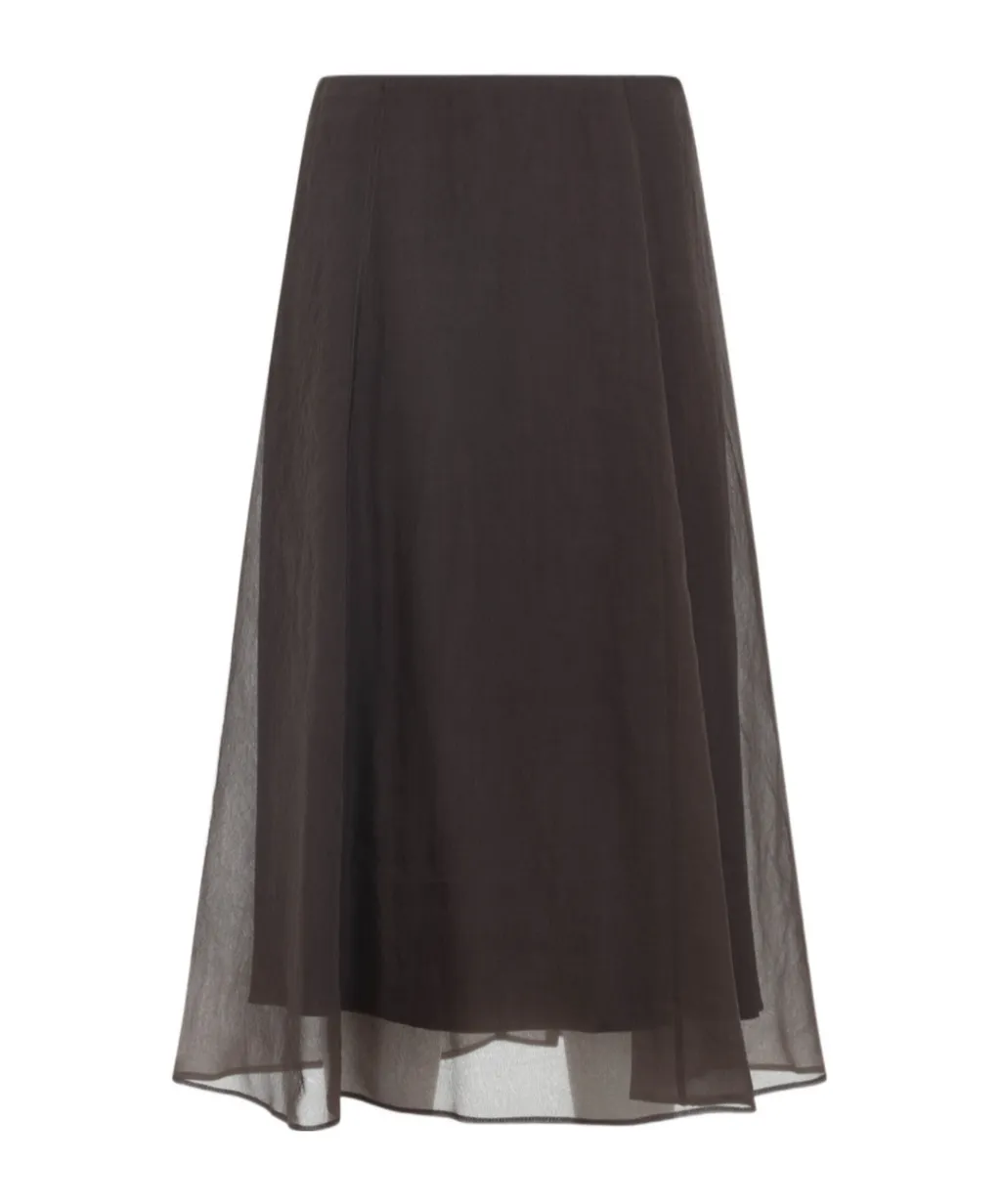 Flared Midi Tulle Skirt