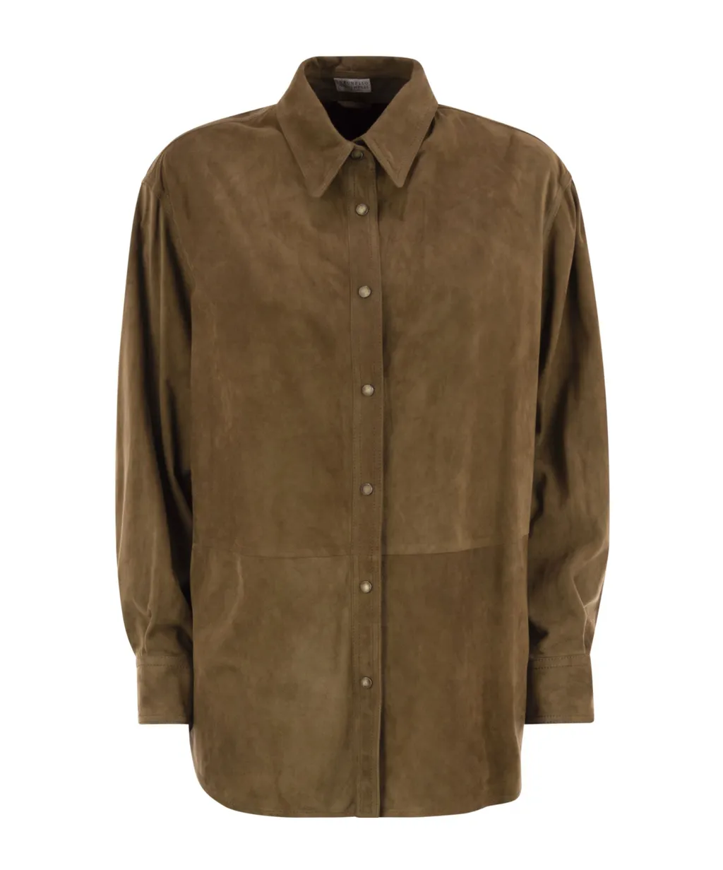 Bead-Embellished Leather Shirt