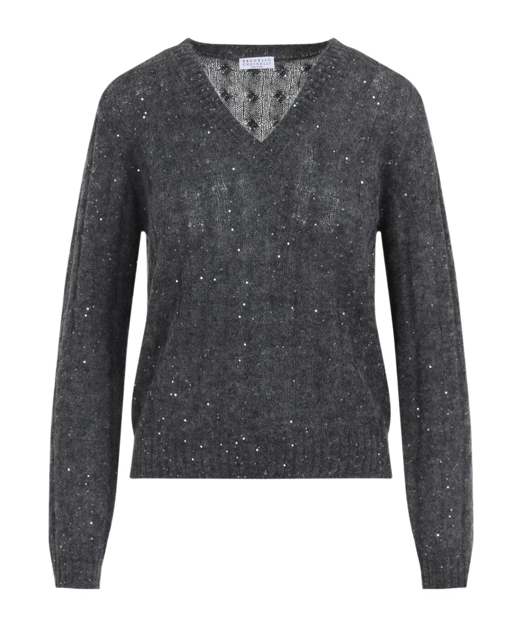 Embellished V-Neck Jumper