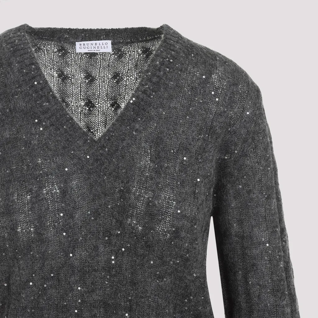 Embellished V-Neck Jumper